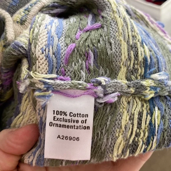 VINTAGE APPLESEEDS 100% cotton knit cardigan sweater. Size US petites small (SP) - Picture 7 of 10